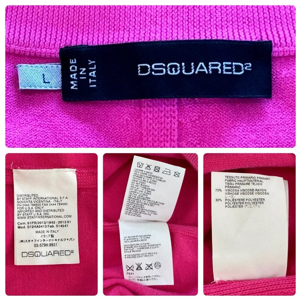 Dsquared2 Hot Pink Fuchsia Square Neck Mini Bodyc… - image 8